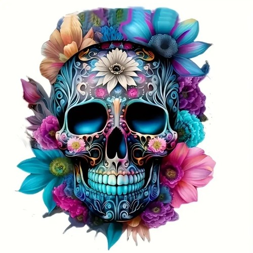 Multicolour skull diy iron - iron, on
