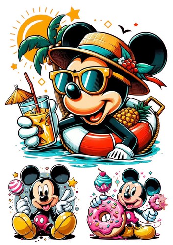Dtf iron mickey minnie - dtf, a4