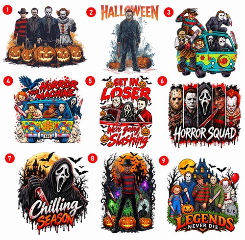 Halloween horror villains dtf - villains,