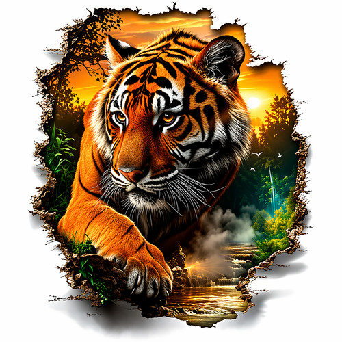 Tiger clothes dtf heat - tiger,